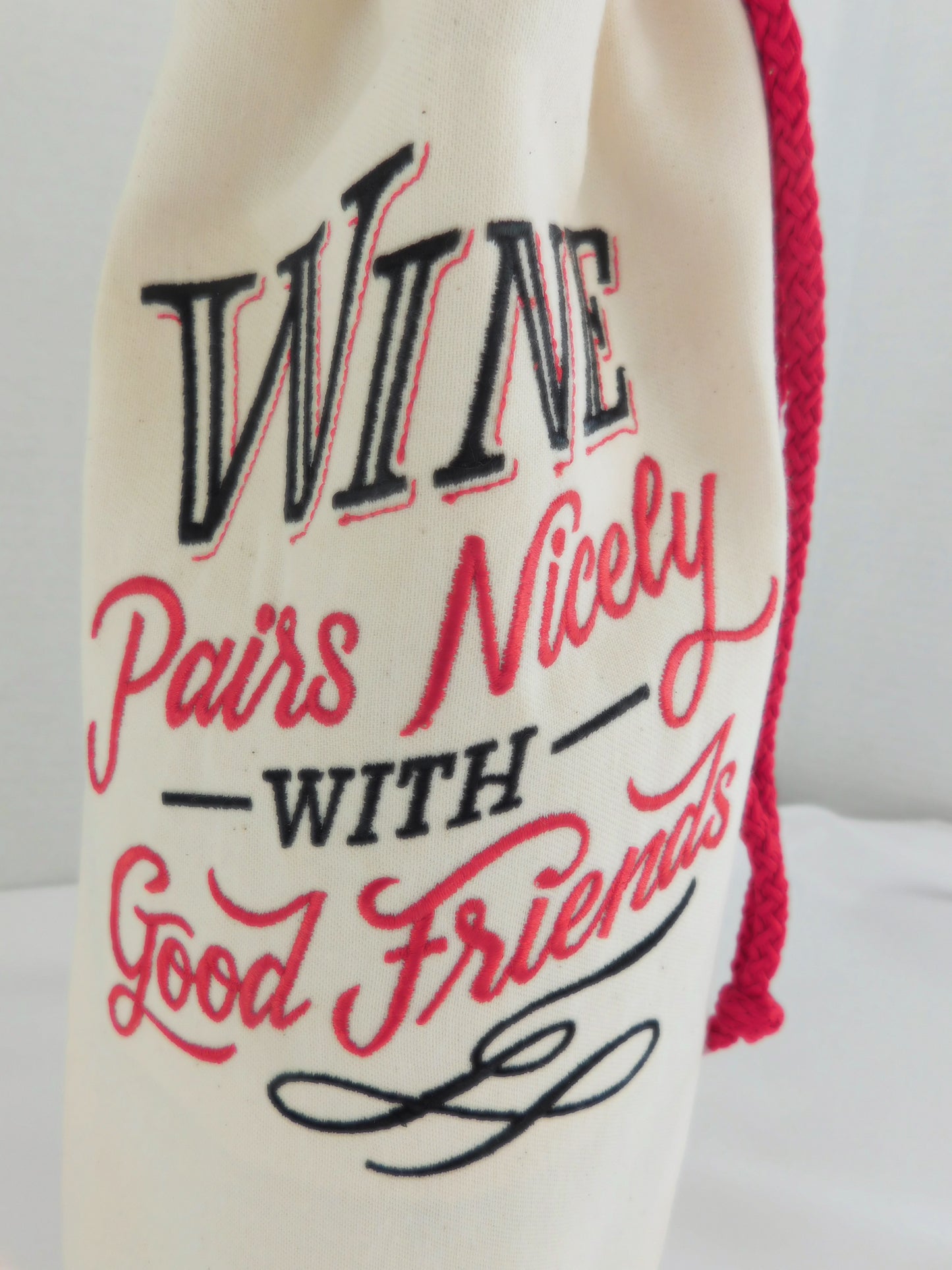 "Wine Pairs Nicely with Good Friends" Wine Bag