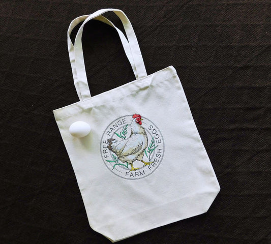 Free Range Handmade Embroidered Tote Bags in Calgary
