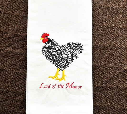 Lord of the Manor Handmade Embroidered Tea Towels | Funny Animal