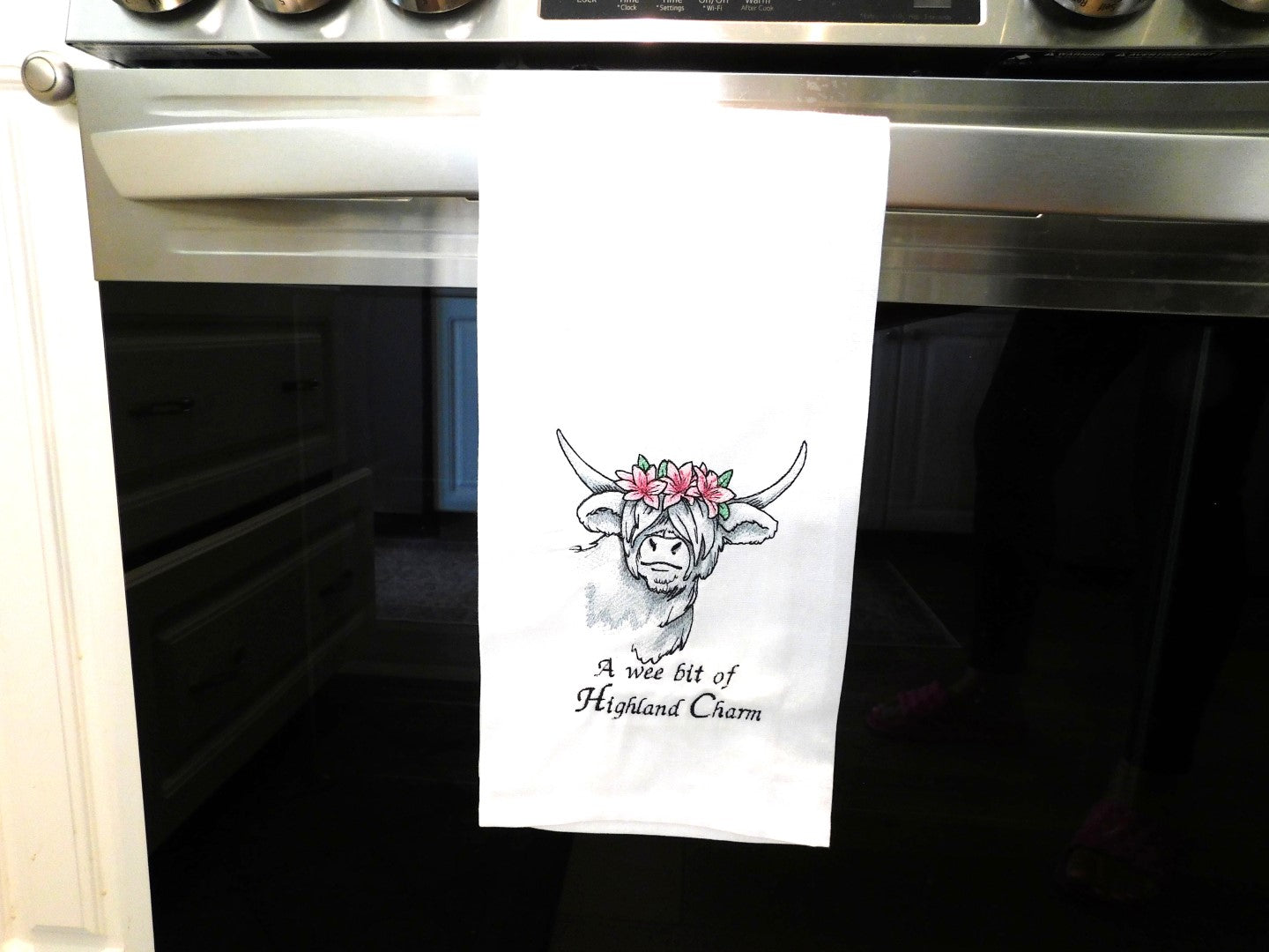 Highland Charm Handmade Embroidered Tea Towels | Funny Animal
