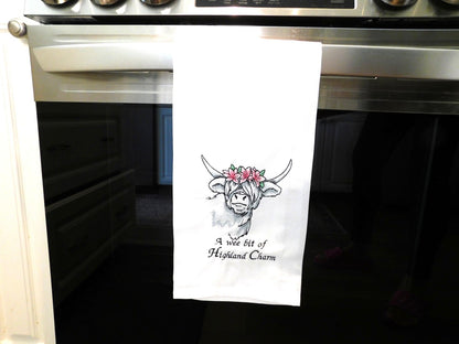 Highland Charm Handmade Embroidered Tea Towels | Funny Animal