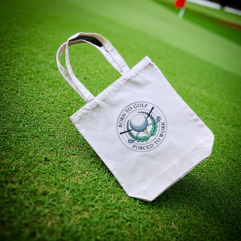 Born to Golf Handmade Embroidered Tote Bags in Calgary