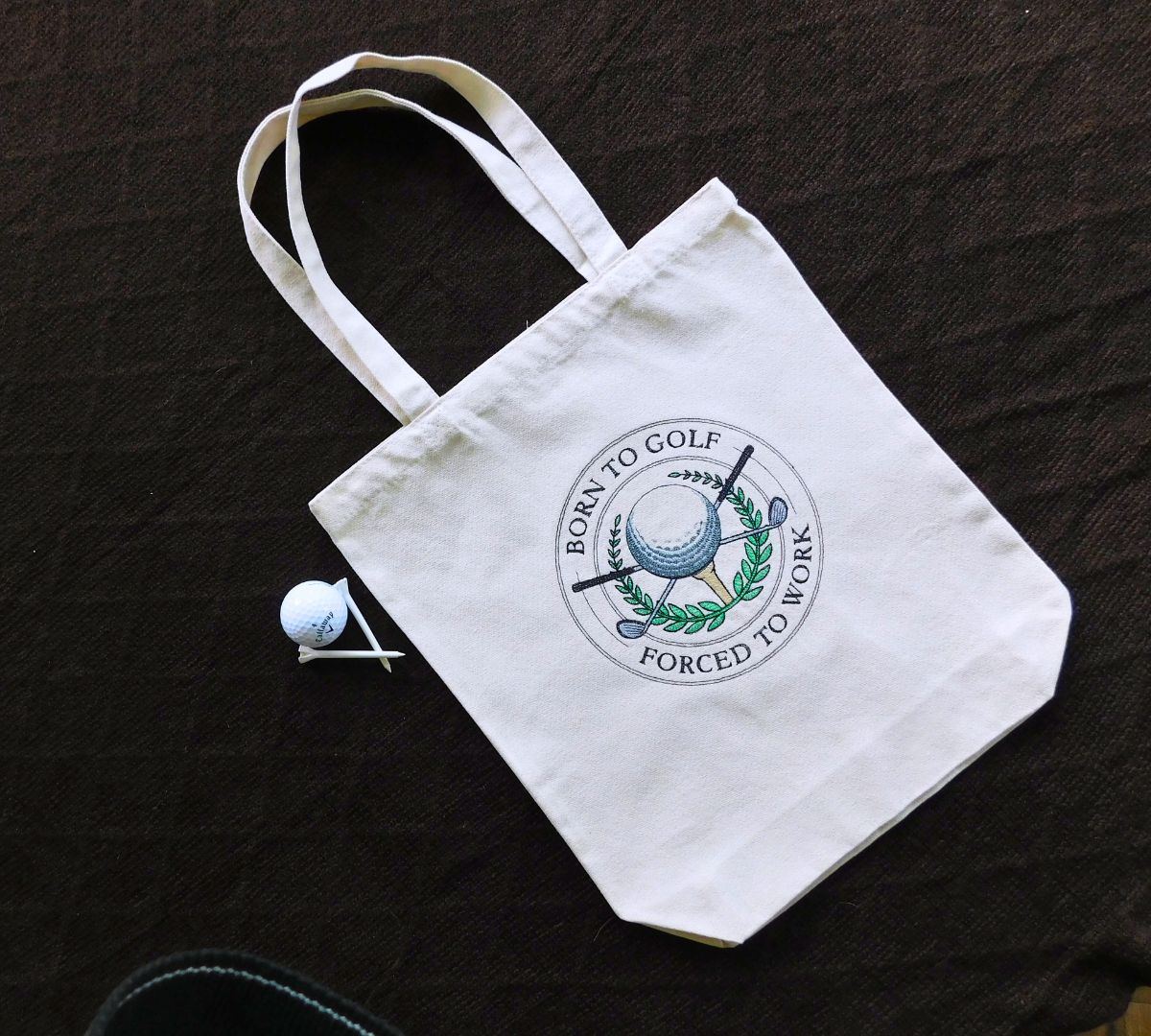 Born to Golf Handmade Embroidered Tote Bags in Calgary