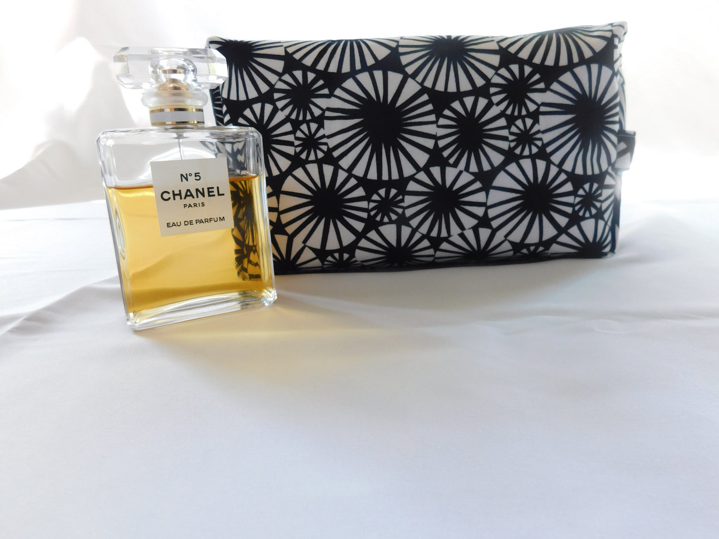 Boxed Black & White Makeup Bag