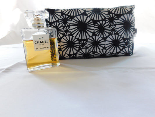 Boxed Black & White Makeup Bag
