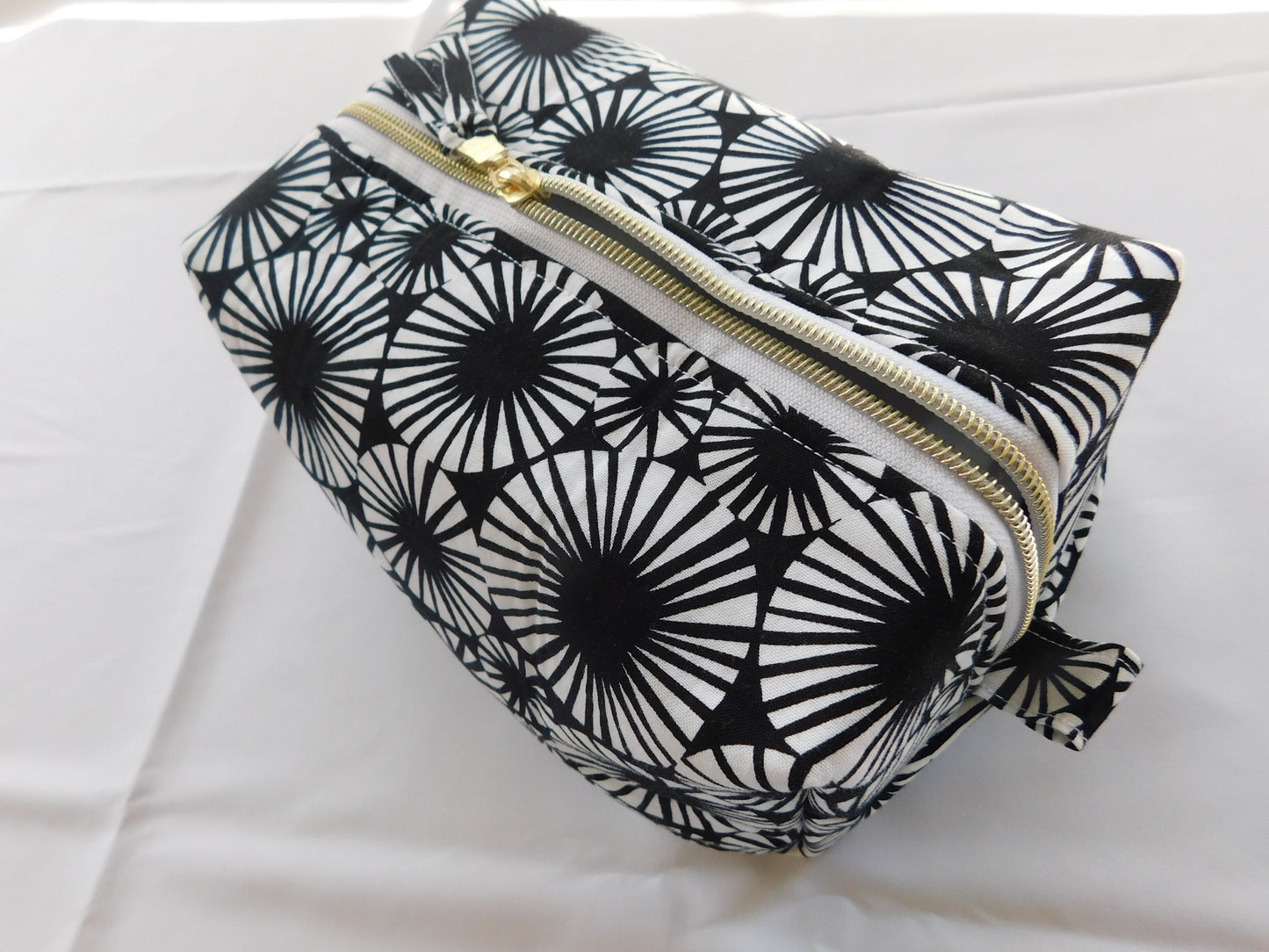 Boxed Black & White Makeup Bag