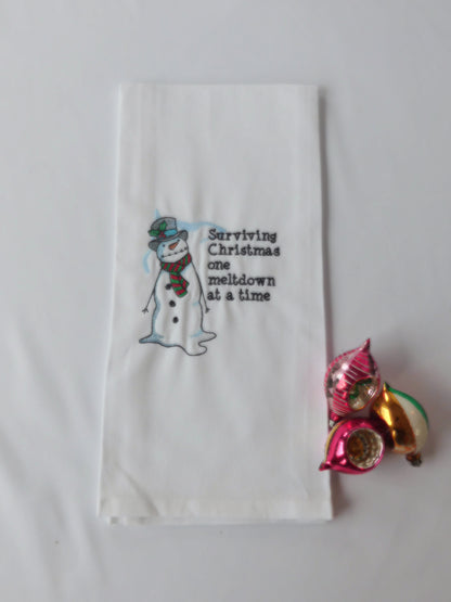 Surviving Christmas One Meltdown at a Time - Snowman Towel