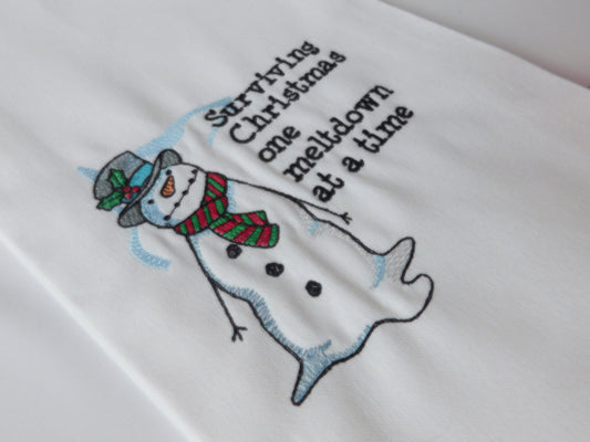 Surviving Christmas One Meltdown at a Time - Snowman Towel