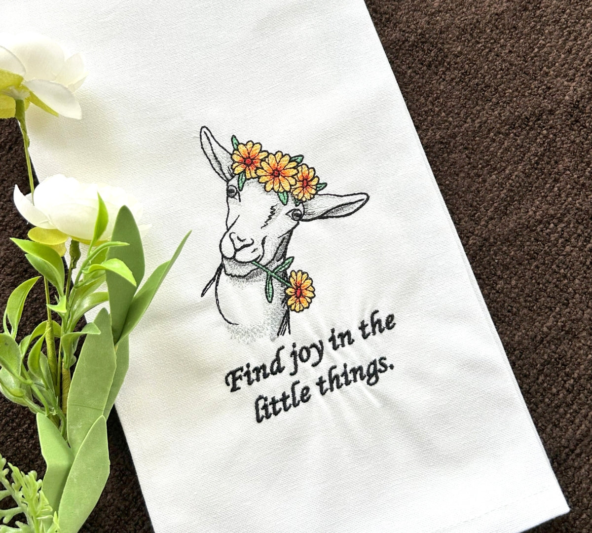Find Joy Handmade Embroidered Tea Towels | Funny Animal