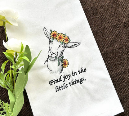 Find Joy Handmade Embroidered Tea Towels | Funny Animal