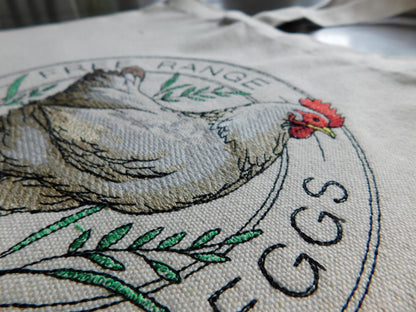 Free Range Handmade Embroidered Tote Bags in Calgary