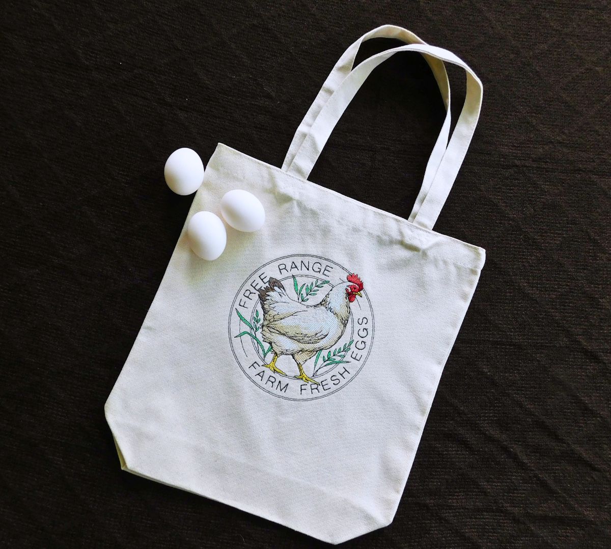 Free Range Handmade Embroidered Tote Bags in Calgary