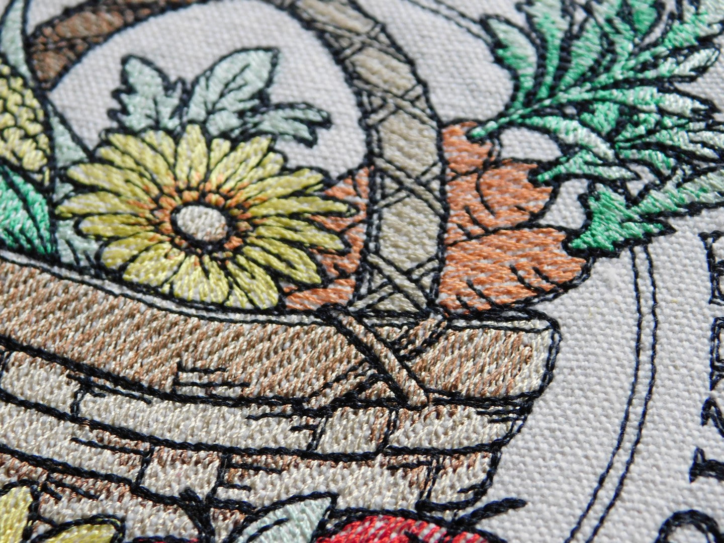 Local Farmers Market Embroidered Tote Bag