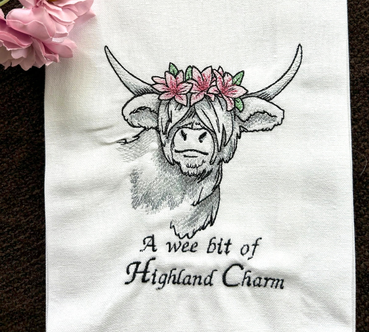 Highland Charm Handmade Embroidered Tea Towels | Funny Animal