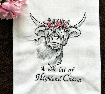 Highland Charm Handmade Embroidered Tea Towels | Funny Animal