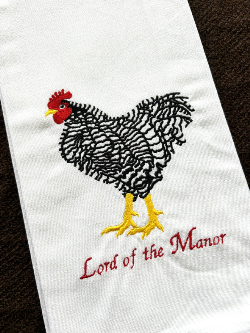 Lord of the Manor Handmade Embroidered Tea Towels | Funny Animal