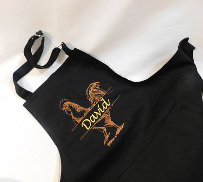 Personalized Embroidered Black Aprons in Calgary