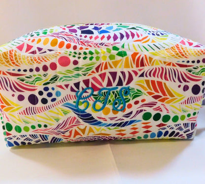 Colourful Embroidered Cosmetic Bag