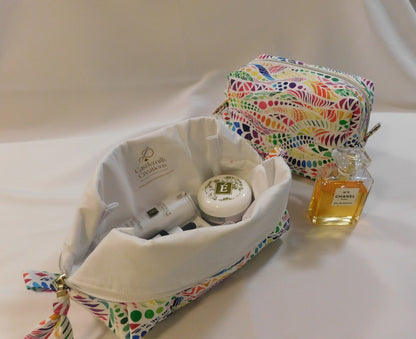Colourful Embroidered Cosmetic Bag