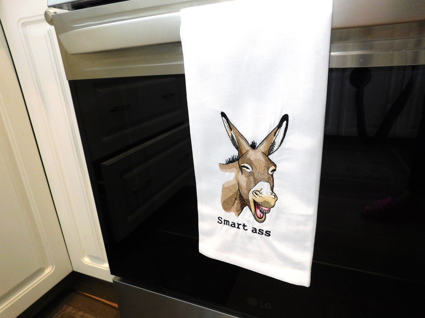 Smart Ass Handmade Embroidered Tea Towel in Calgary